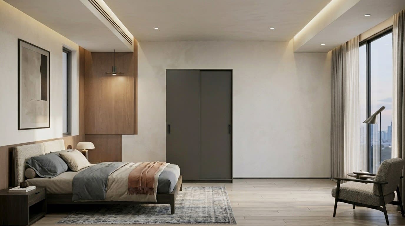 Tủ áo 2 cánh lùa (1 hộc kéo bên trong) Sombre