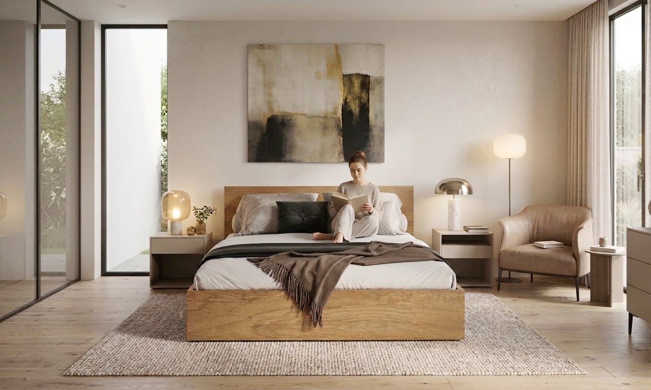 Giường Ngủ 1m6 Có đầu giường Amberline