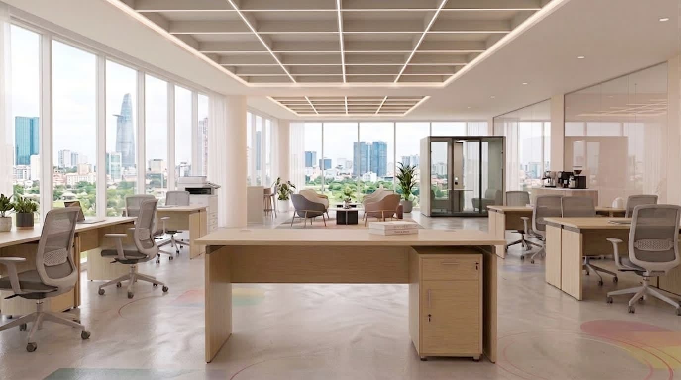 Bàn Làm Việc Nhân Viên Có 1 Tủ