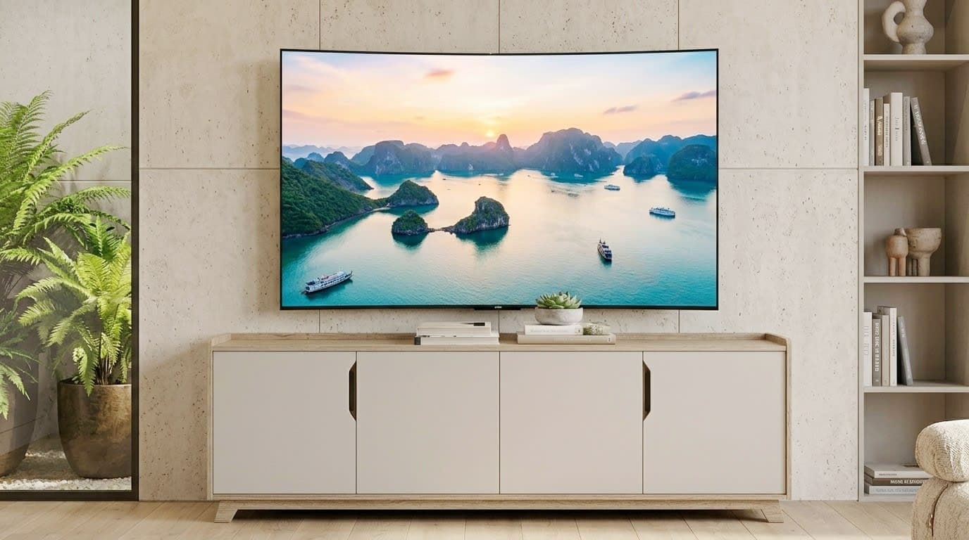 Tủ Tivi Đặt Đất 4 Cánh Mở Peno