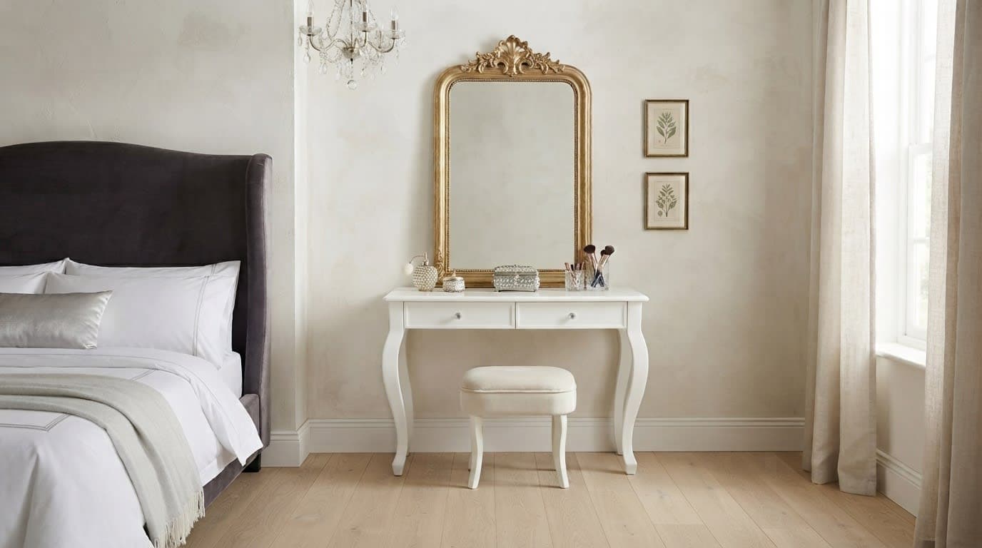 Bàn Trang Điểm 2 Hộc Kéo Vela White
