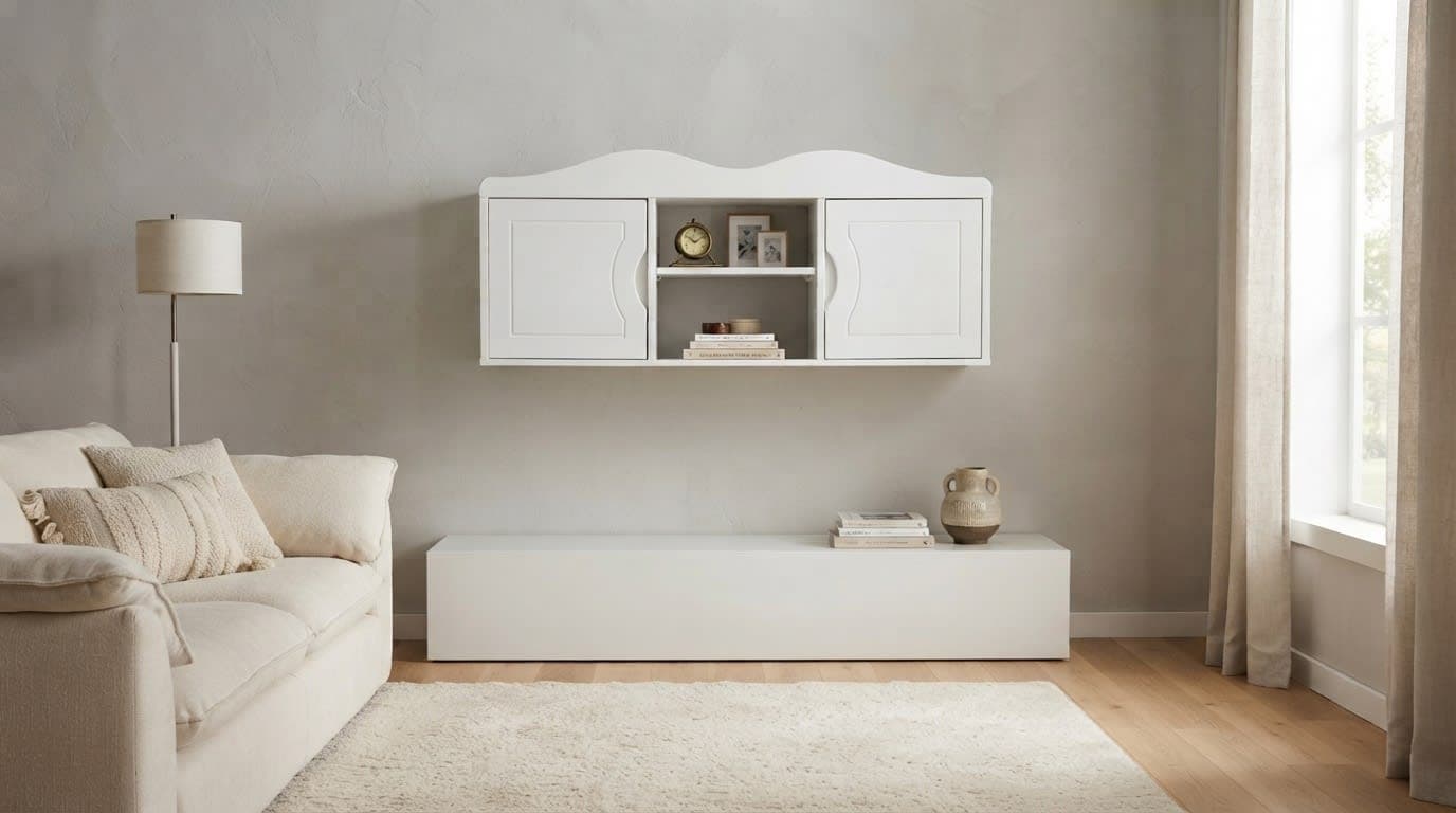 Kệ Sách Treo 2 Cánh Gỗ Vela White